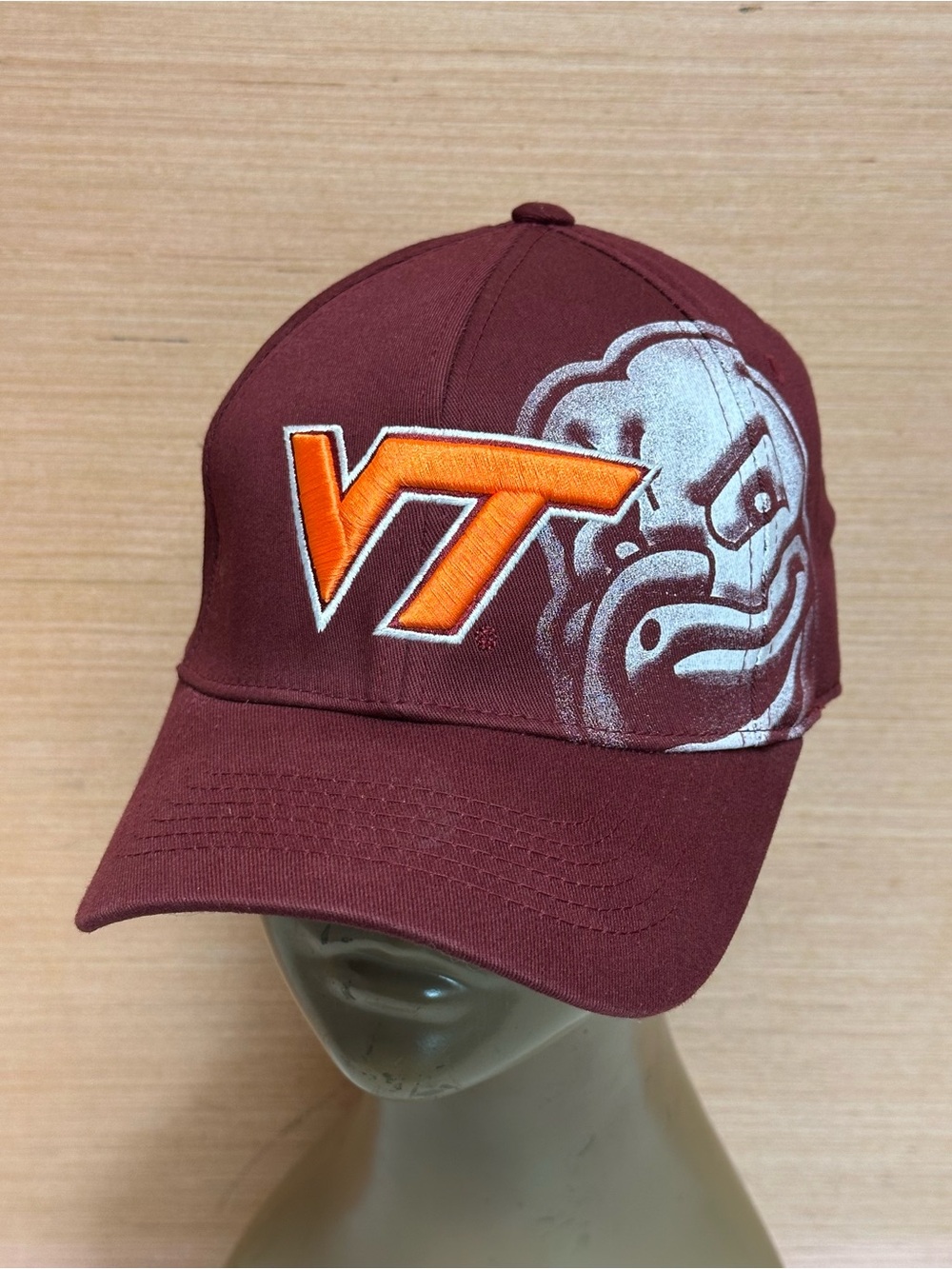 Virginia Tech Hokies Maroon Top of the World Fitted Hat Cap Adult Size One Fit